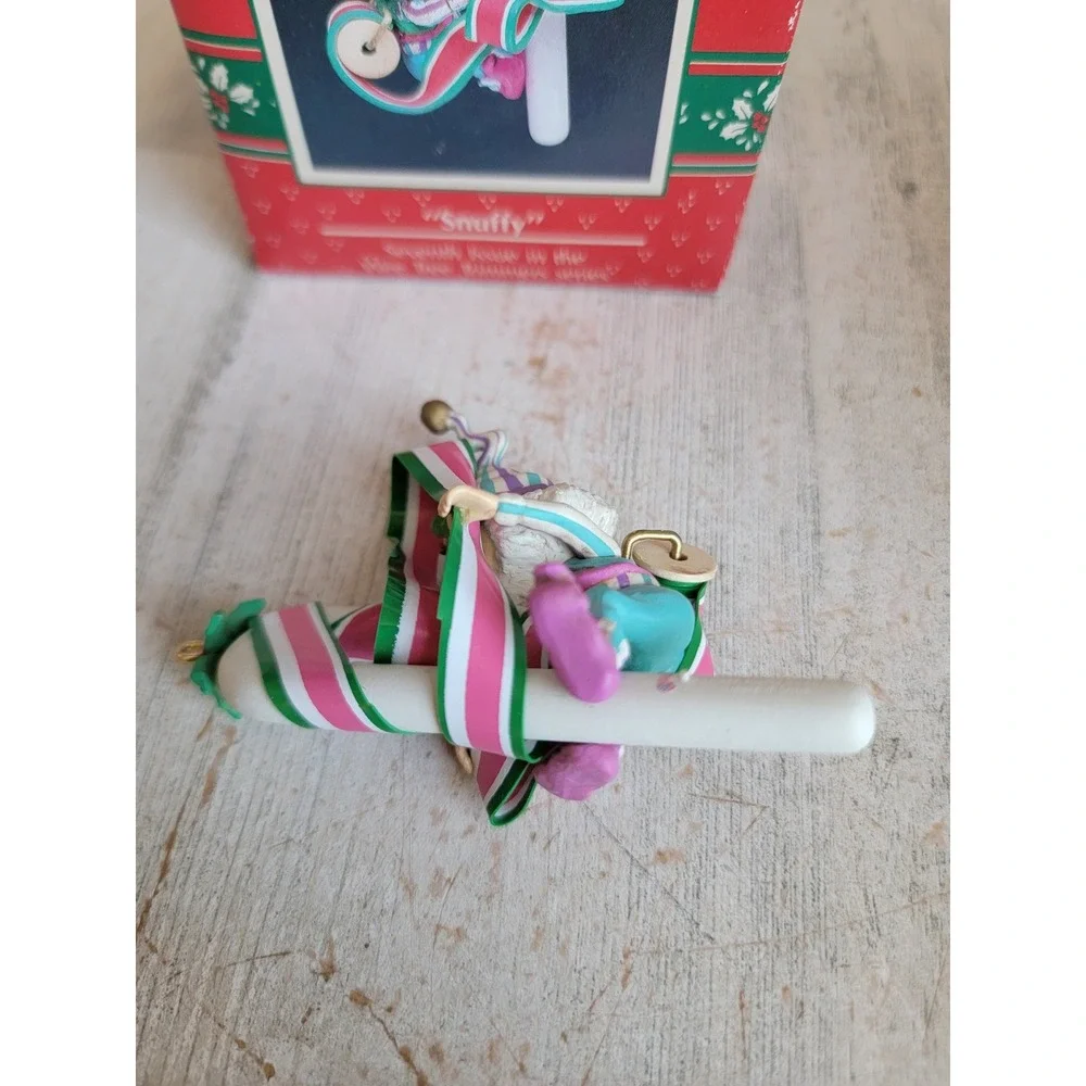 Enesco wee tree trimmers snuffy elf candy cane vintage ornament Xmas unique